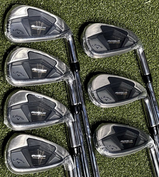 Callaway Rogue ST Max Iron Set 5-PW, AW Steel Elevate MPH 95 Stiff Flex RH NEW!
