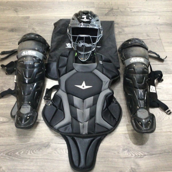 All Star System 7 Axis Catcher's Set Black Gray Age 12-16 15.5 Inch (Used)