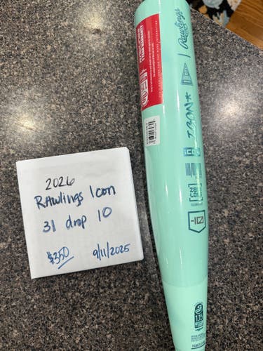 2026 Rawlings Icon Composite USSSA Certified Bat (-10) 31 oz 31" (New)