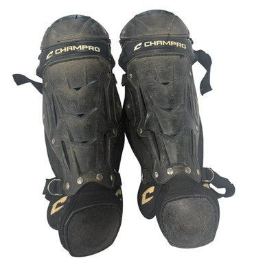 Used Champro CG112B LG TB BLACK Catchers Leg Guards Black T-Ball 11406-S000106363