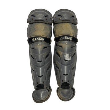 Used All-Star LG912S7X Catchers Leg Guards Grey Intermed 11406-S000106601