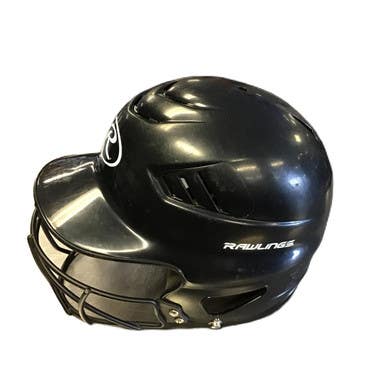Used Rawlings RCFH Batting Helmet w/Mask Black One Size 11730-S000067212