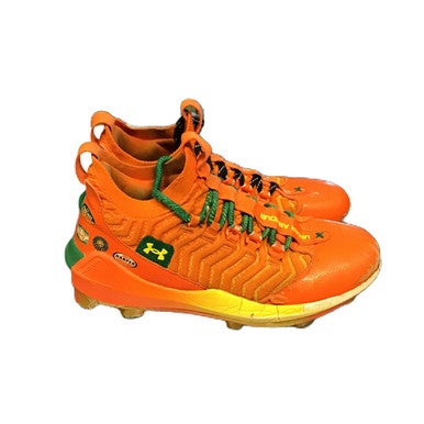 Used Under Armour 3028410-800 Adult FB Cleats Orange Senior 7.5 11730-S000067393