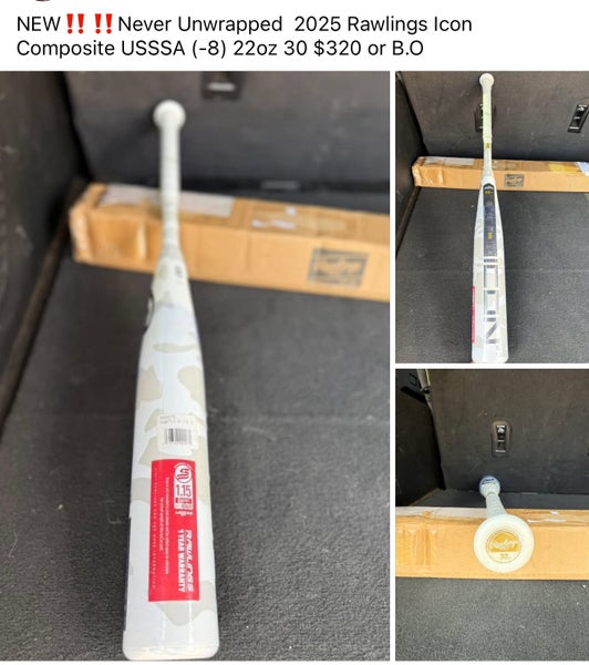 Rawlings Icon Composite Bat (-8) 22 oz 30" (New)