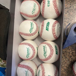 Lot of 12 Balls-8 Diamond DOL-A HS Baseballs(6BN, 2 lightly used) 1 DOL-1 game ball, 3 used DBP