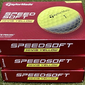 TaylorMade Speed Soft Hi-Vis Yellow Golf Balls 3 Dozen NEW!