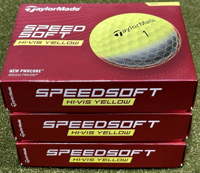 TaylorMade Speed Soft Hi-Vis Yellow Golf Balls 3 Dozen NEW!