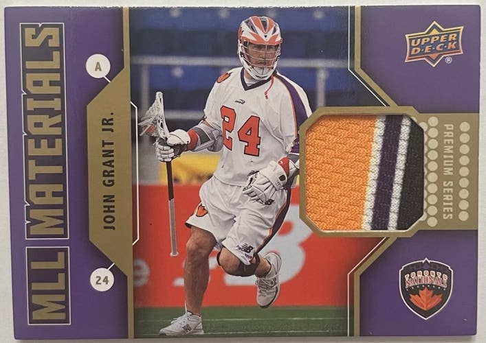 2011 MLL Major league lacrosse John Grant Jr 4 Color game-used patch