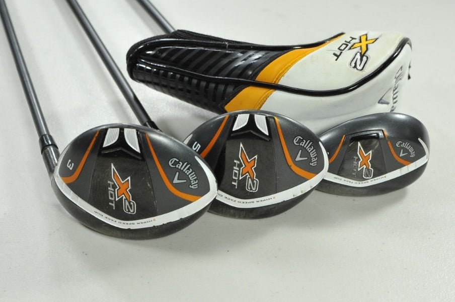 Callaway X2 Hot 3 and 5 Fairway Woods, 3-19* Hybrid Set Regular Graphite #203231