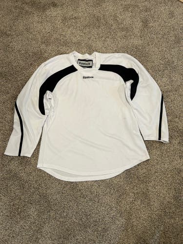 White Large Reebok Practice Hockey Jersey