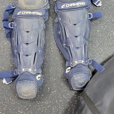 Used Champro 9-12 Catchers Leg Guards Navy Blue Intermed 11497-S000152318