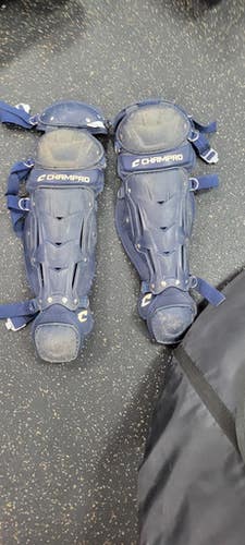Used Champro 9-12 Catchers Leg Guards Navy Blue Intermed 11497-S000152318