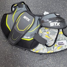 Used STX STALLION 200 + LEGAL Lacrosse Shoulder Pads Black MD 11497-S000152309