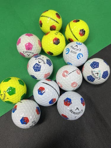12 Near Mint AAAA Callaway Chrome Soft Truvis Used Golf Balls...Asst. Pix
