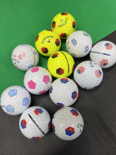 12 Near Mint AAAA Callaway Chrome Soft Truvis Used Golf Balls...Asst. Pix