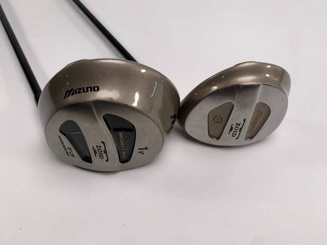 Mizuno T-Zoid Driver & 3 Fairway Wood Set 9* 15* Turbo Gold 85g Stiff Mens RH