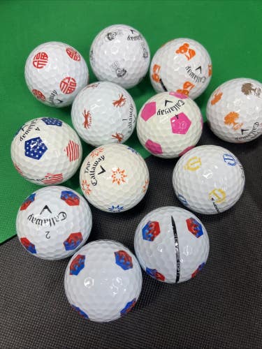12 Near Mint AAAA Callaway Chrome Soft Truvis Used Golf Balls...Asst. Pix