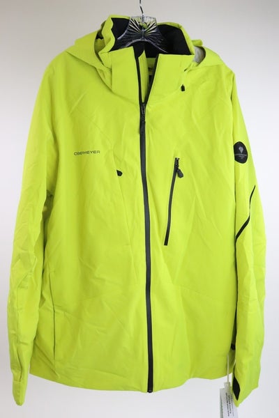 Obermeyer Raze Ski Jacket Men's Size Large Removable Hood Yellow Alpine  NEW