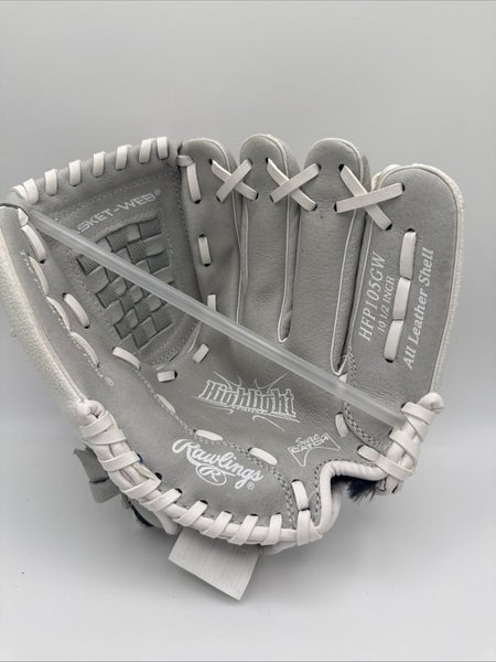 Rawlings 10.5'' Highlight Series Softball Glove HFP105GW All leather Basket Web