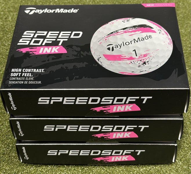 NEW TaylorMade Speed Soft Ink Golf Balls 3 Dozen Color: PINK