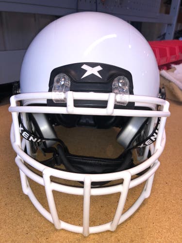 USED XENITH X2E+ ADULT FOOTBALL HELMET - LARGE - METALLIC WHITE