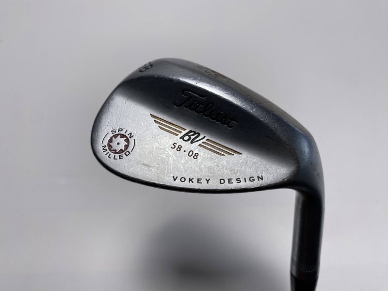 Titleist Vokey Spin Milled Chrome 2009 Lob Wedge LW 58* 8 Wedge Steel Mens RH