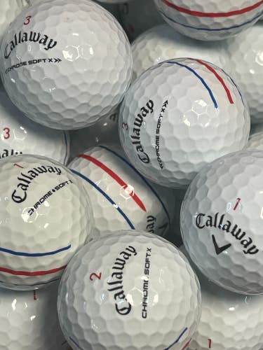12 Premium AAA White Callaway Chrome Soft X Used Golf Balls with Mesh Bag