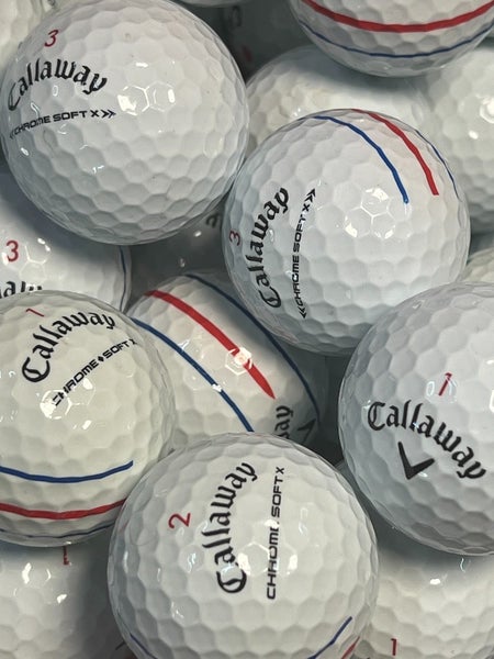 12 Premium AAA White Callaway Chrome Soft X Used Golf Balls with Mesh Bag