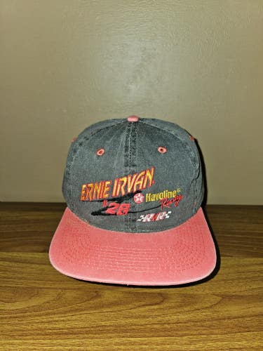 Vintage Ernie Irvan Texaco Havoline Nascar Racing Black Red Sports Hat Snapback