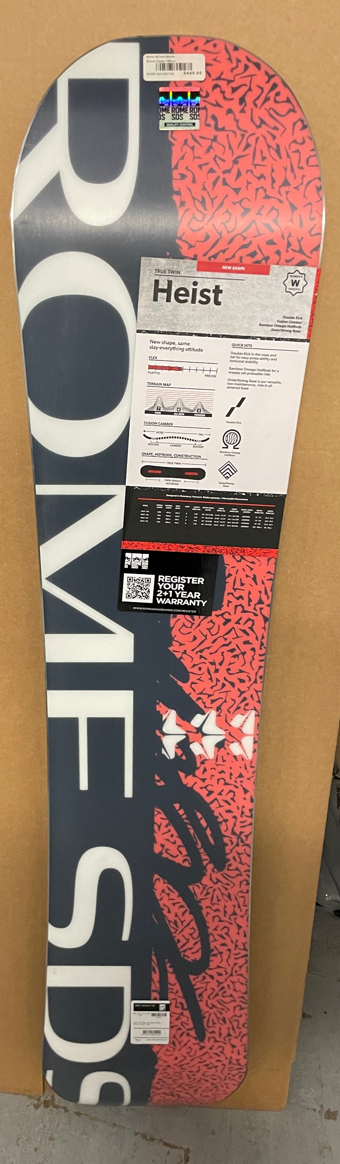 ROME SDS HEIST 139スノーボード Winter Sports Snow Board 【公式通販】