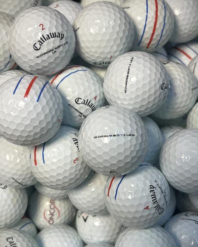 24 Premium AAA White Callaway Chrome Soft X LS Used Golf Balls with Mesh Bag