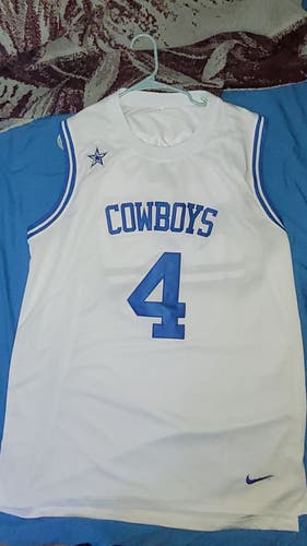 Dallas Cowboys #4 Prescott White Sleeveless Tank Top Jersey with Shorts (New)
