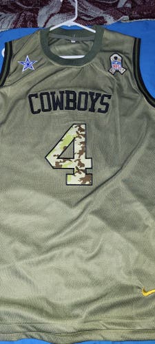Dallas Cowboys #4 Prescott Camo Olive Green sleeveless tank top XL Men's Nike Jersey (New)