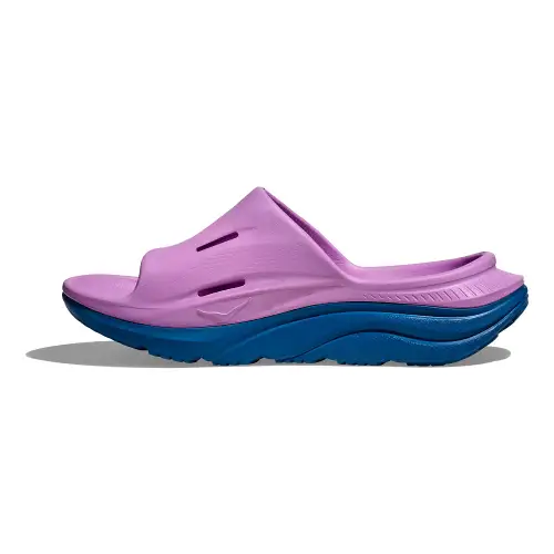 Hoka Ora Recovery Slide 3 Cyclamen Purple Sky Blue Sandal 14