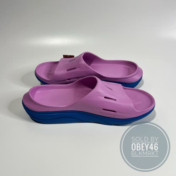 Hoka Ora Recovery Slide 3 Cyclamen Purple Sky Blue Sandal 14  display picture 3