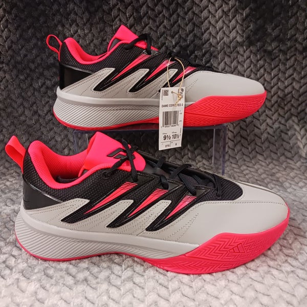 Adidas Dame Certified 3 Low Basketball Shoes Grey Black Red JI1540 Size 9.5