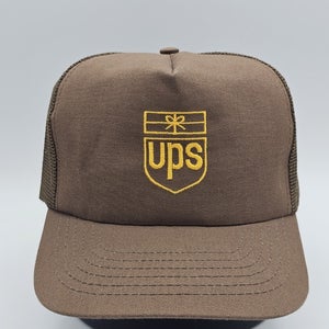 Vintage 80s 90s UPS Hat Cap Trucker Mesh Snapback Made In USA