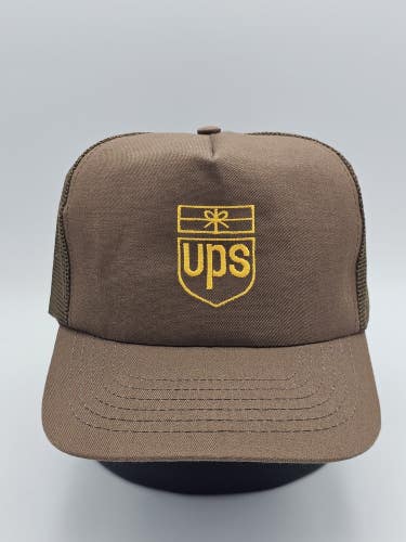 Vintage 80s 90s UPS Hat Cap Trucker Mesh Snapback Made In USA