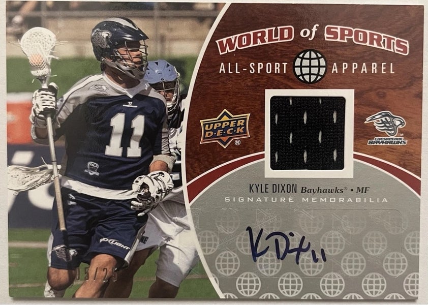 2010 upper deck mll major league lacrosse Kyle Dixon patch auto /25