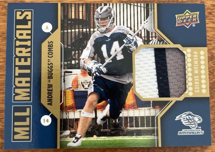 2011 upper deck major league lacrosse mll andrew “Buggs” combs 3 color patch Chesapeake Bayhawks