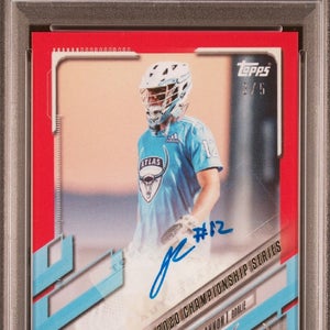 2020 premier lacrosse league PLL jack Concannon red auto /5 atlas PSA 8