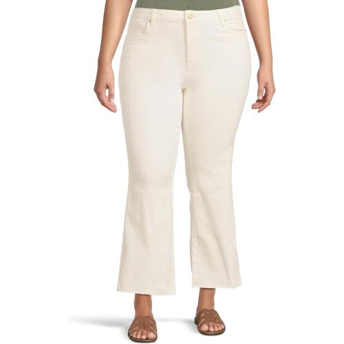 KUT from the Kloth Kelsey Jeans Womens 14 White Raw Hem Flare Leg Cropped QLW878