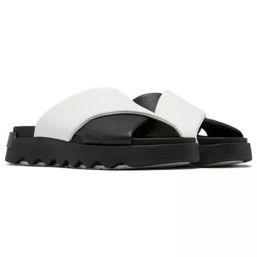 Sorel Viibe Sandal Women's US 9.5 Black Leather Crisscross Strap Slide PQ704