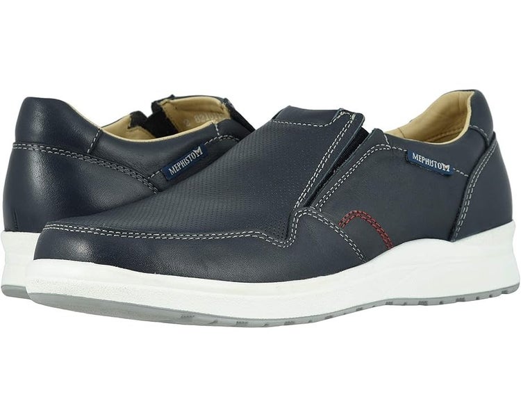 Mephisto Valter Sneakers Men's US 8 Blue Leather Slip-On Casual Shoes PQ702