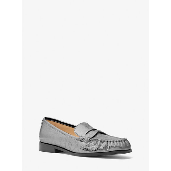 Michael Kors Carlson 40F4CSFP1M Loafer Women's US 7.5 Gray Leather Slip-On PQ711