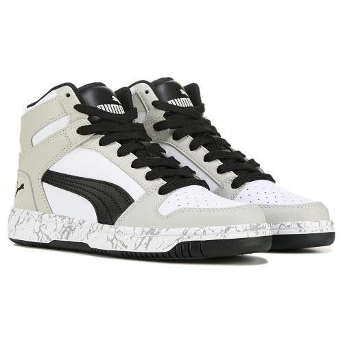 Puma Rebound Layup Sl Mountain Park Sneaker Boys US 4 Gray Lifestyle Shoes PQ726