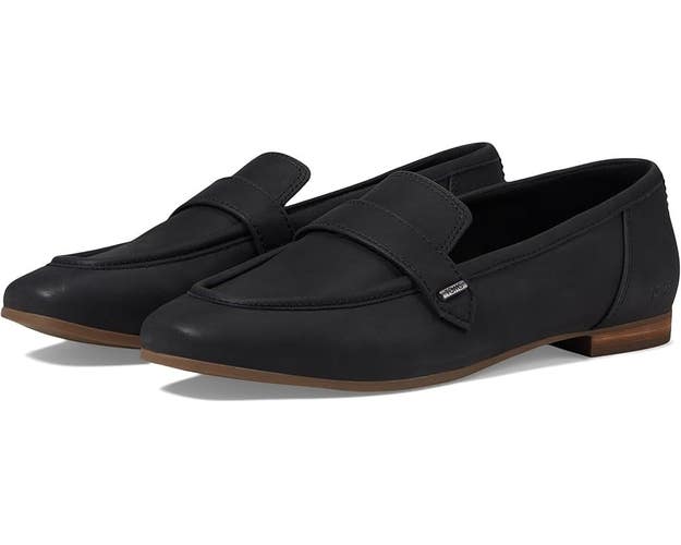Toms Lynette 10021702T-001 Flat Women's US 10 Black Leather Loafers Shoes PQ653