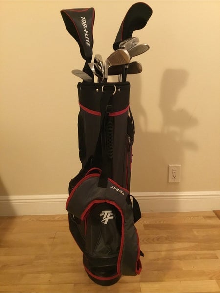 Top Flite Full Set (D, 3W, 4H, 5H, 6-PW, Putter) Seniors Graphite & Stand Bag