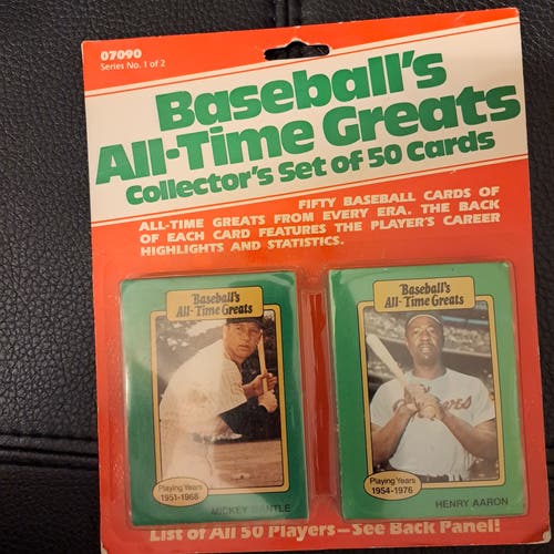 1987 Baseball's All-time Greats Collectors 50 Card Set
