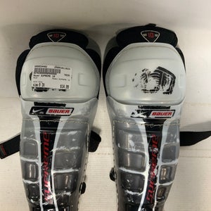 Used Bauer SUPREME 10 Youth Shin Guards Grey 9" 11823-S000034482